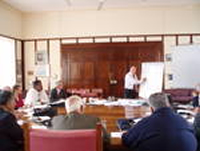 Huw working through the National School of Government training elected politicians of St Helena on a one week course on Good Governance commissioned by DfID.